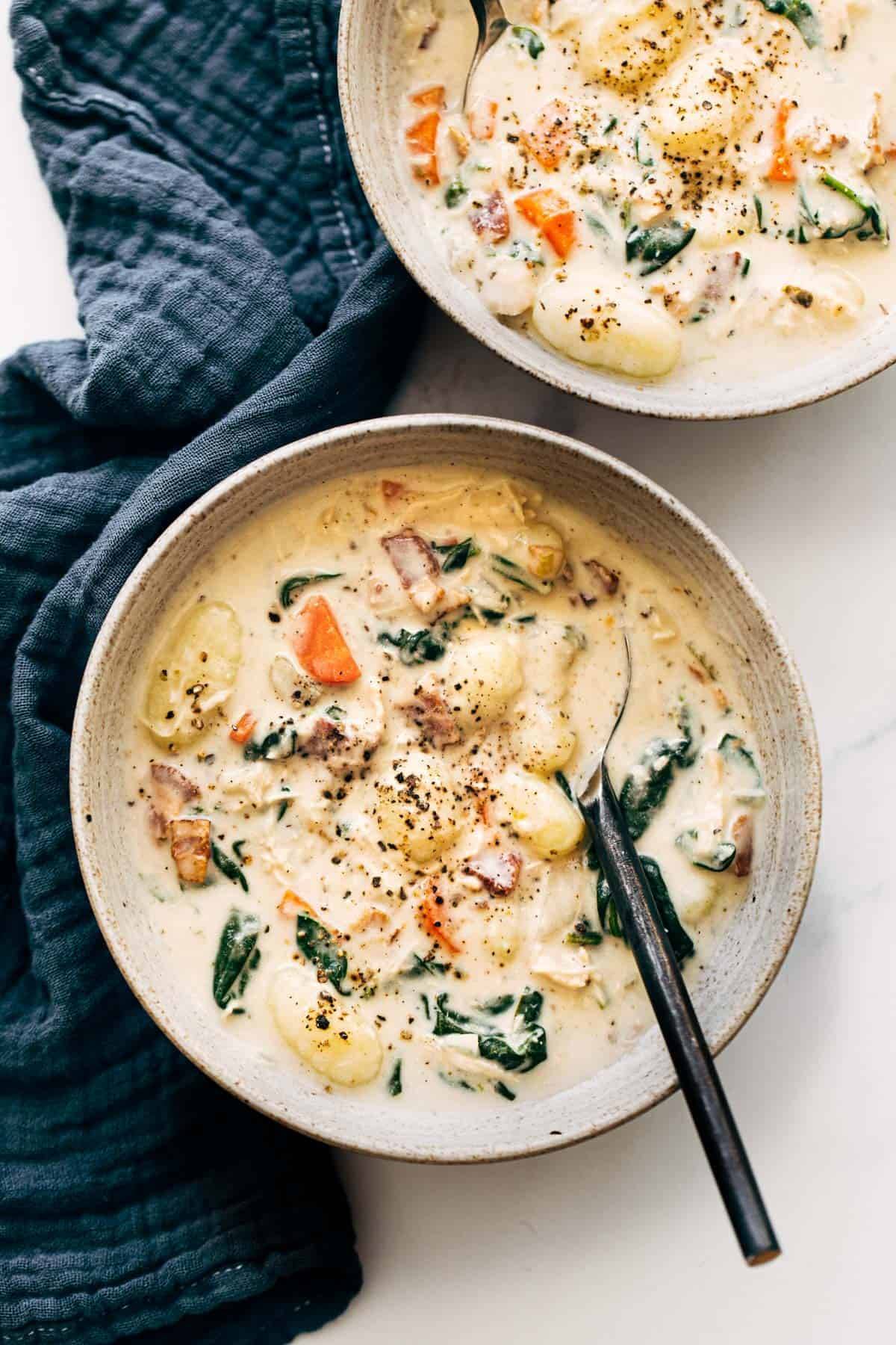 CrockPot Chicken Gnocchi Soup from Pinch of Yum.