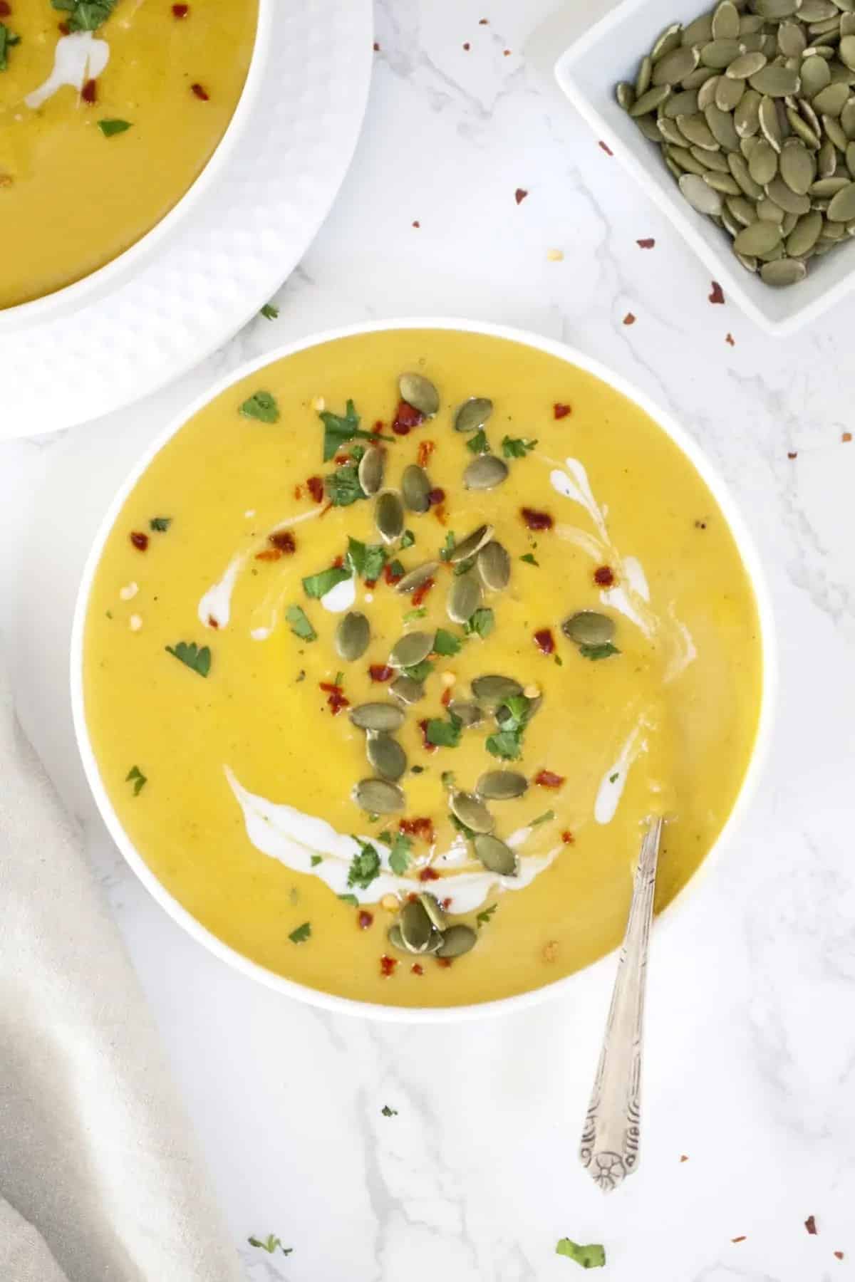 Creamy Vegan Curried Pumpkin Soup from Piping Pot Curry