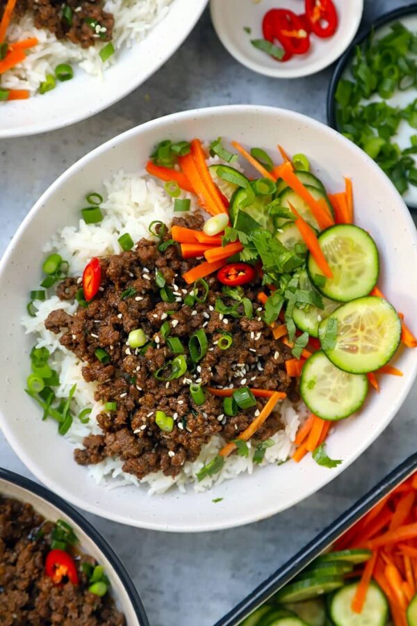Instant Pot Korean Ground Beef Bowls from Instant Pot Eats