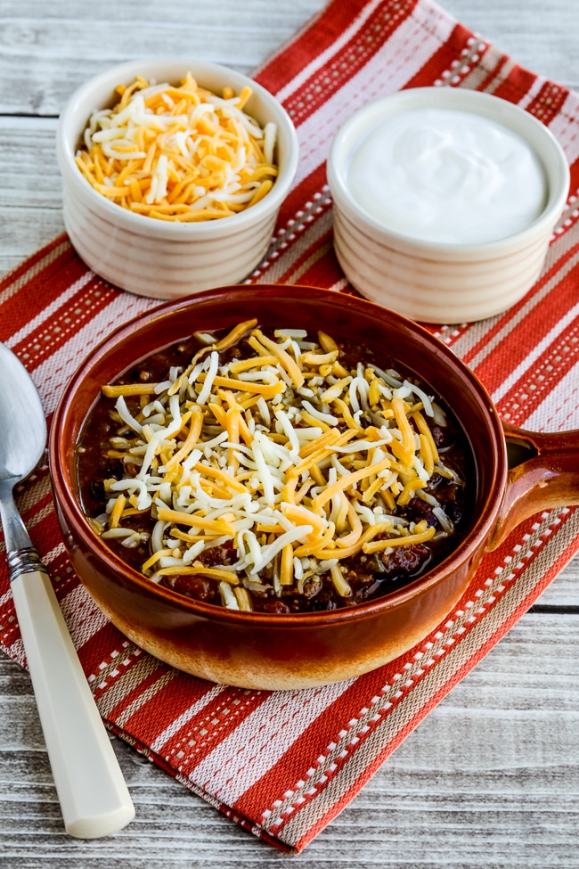 Pumpkin Chili with Ground Beef (Slow Cooker or Instant Pot) from Kalyn's Kitchen