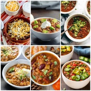 Instant Pot Pumpkin Chili Recipes collage photo of featured recipes