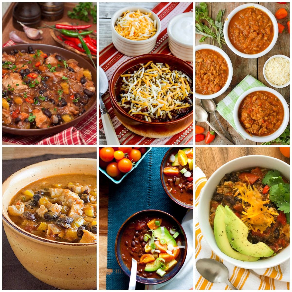 Slow Cooker Pumpkin Chili Recipes collage of featured recipes