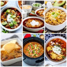 Taco Soup Recipes Your Family Will Love (Slow Cooker or Instant Pot) collage of featured recipes
