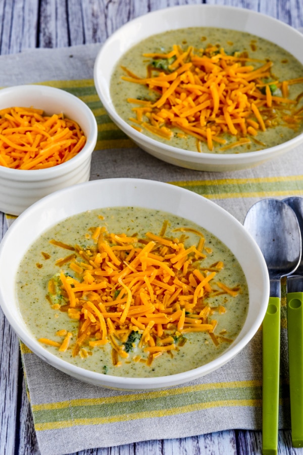 Cheesy Broccoli and Cauliflower Soup from Kalyn's Kitchen