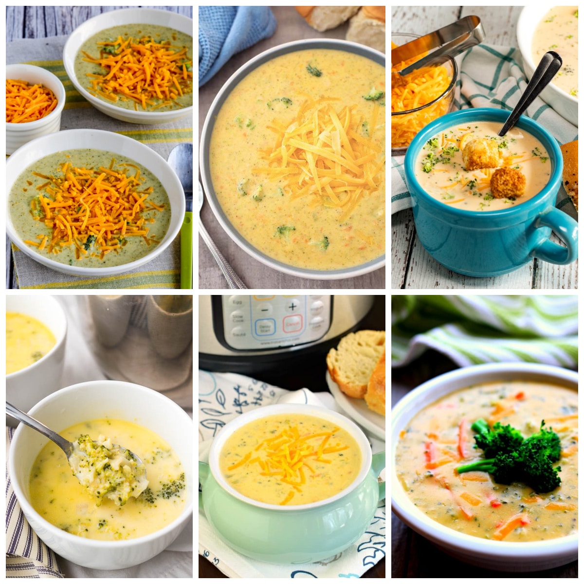 Instant Pot Broccoli Cheese Soup collage of featured recipes
