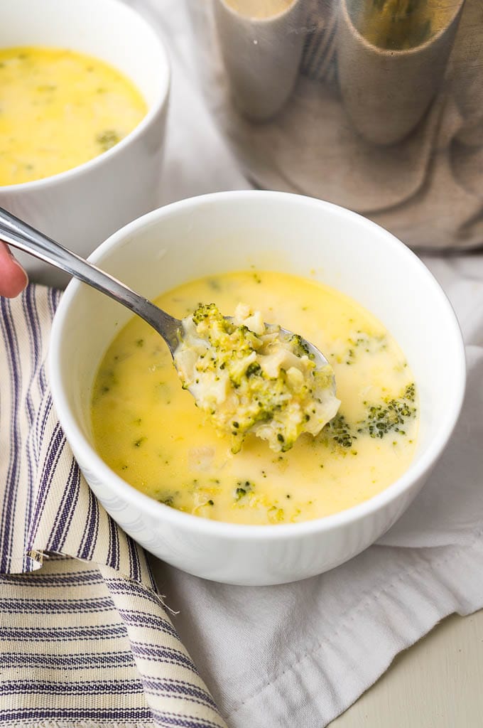Five Ingredient Broccoli Cheese Soup from Kitschen Cat