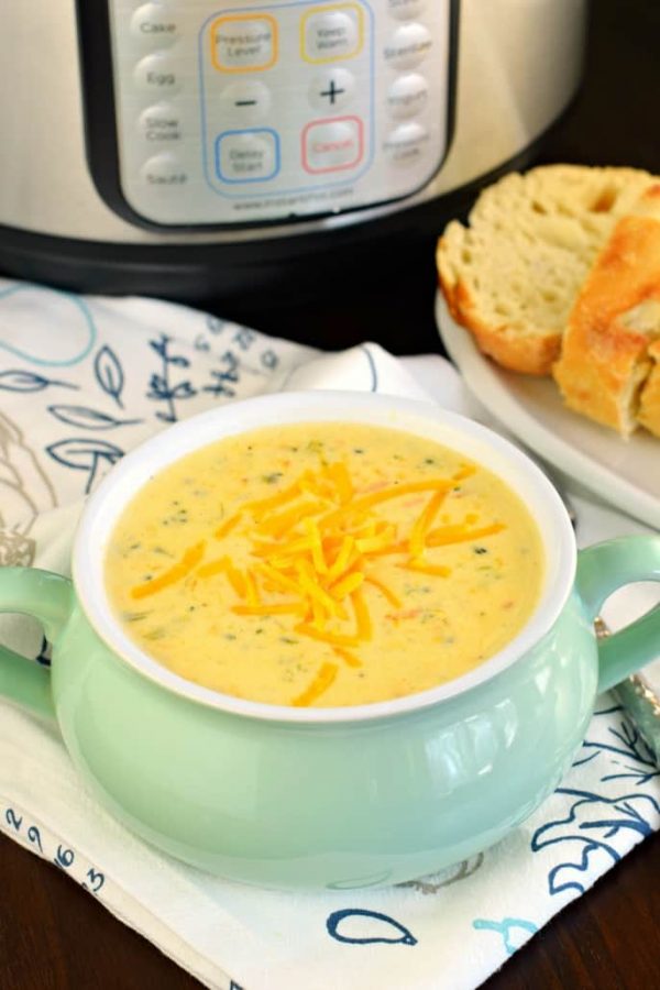 Instant Pot Broccoli Cheddar Soup Recipe from Shugary Sweets