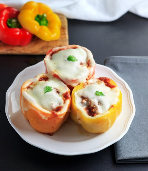 Keto Instant Pot Italian Stuffed Peppers from Beauty and the Foodie