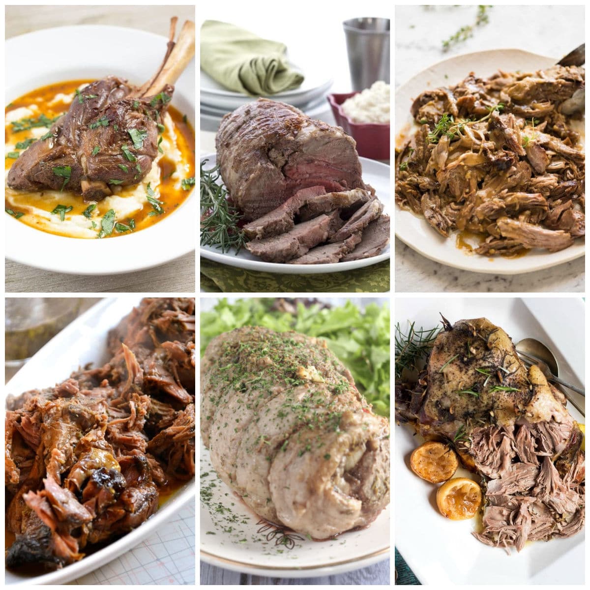 Leg of Lamb Recipes for the Instant Pot or Slow Cooker collage of featured recipes