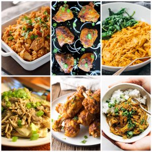 Slow Cooker or Instant Pot Tandoori Chicken Recipes collage of featured recipes