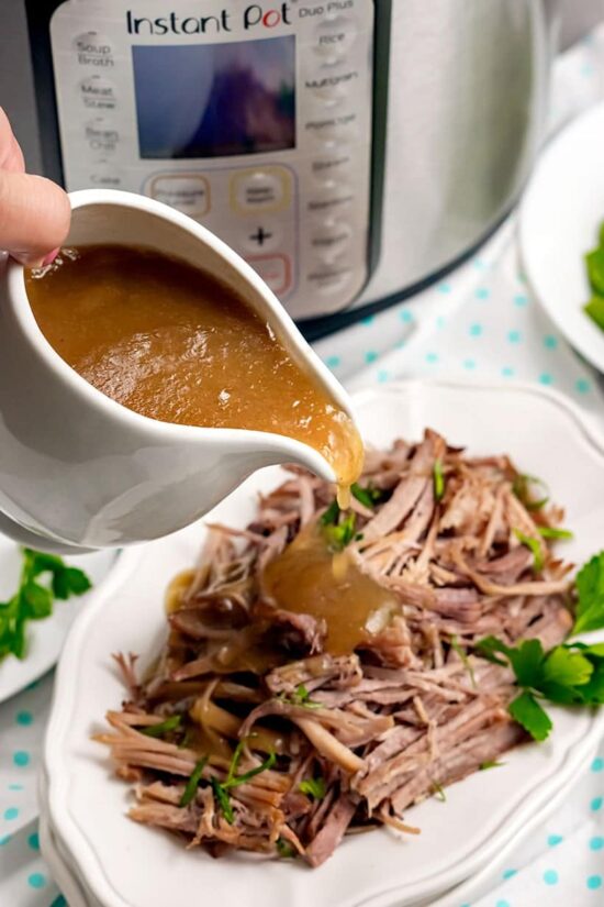 Instant Pot Pork Shoulder and Gravy from Instant Pot Eats