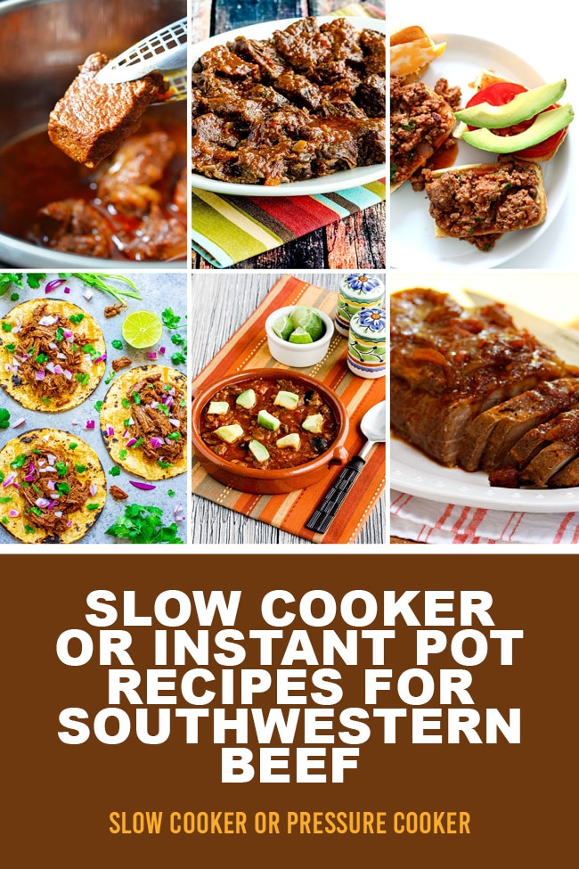 Pinterest image of Slow Cooker or Instant Pot Recipes for Southwestern Beef