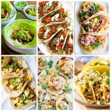 Slow Cooker or Instant Pot BBQ Chicken Tacos collage of featured recipes
