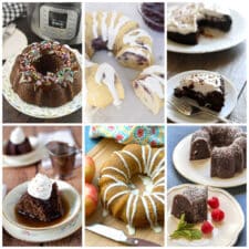 Instant Pot Cake Recipes collage of featured recipes