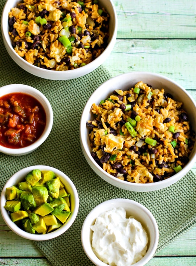 Slow Cooker Spicy Brown Rice and Black Bean Bowl from Kalyn's Kitchen