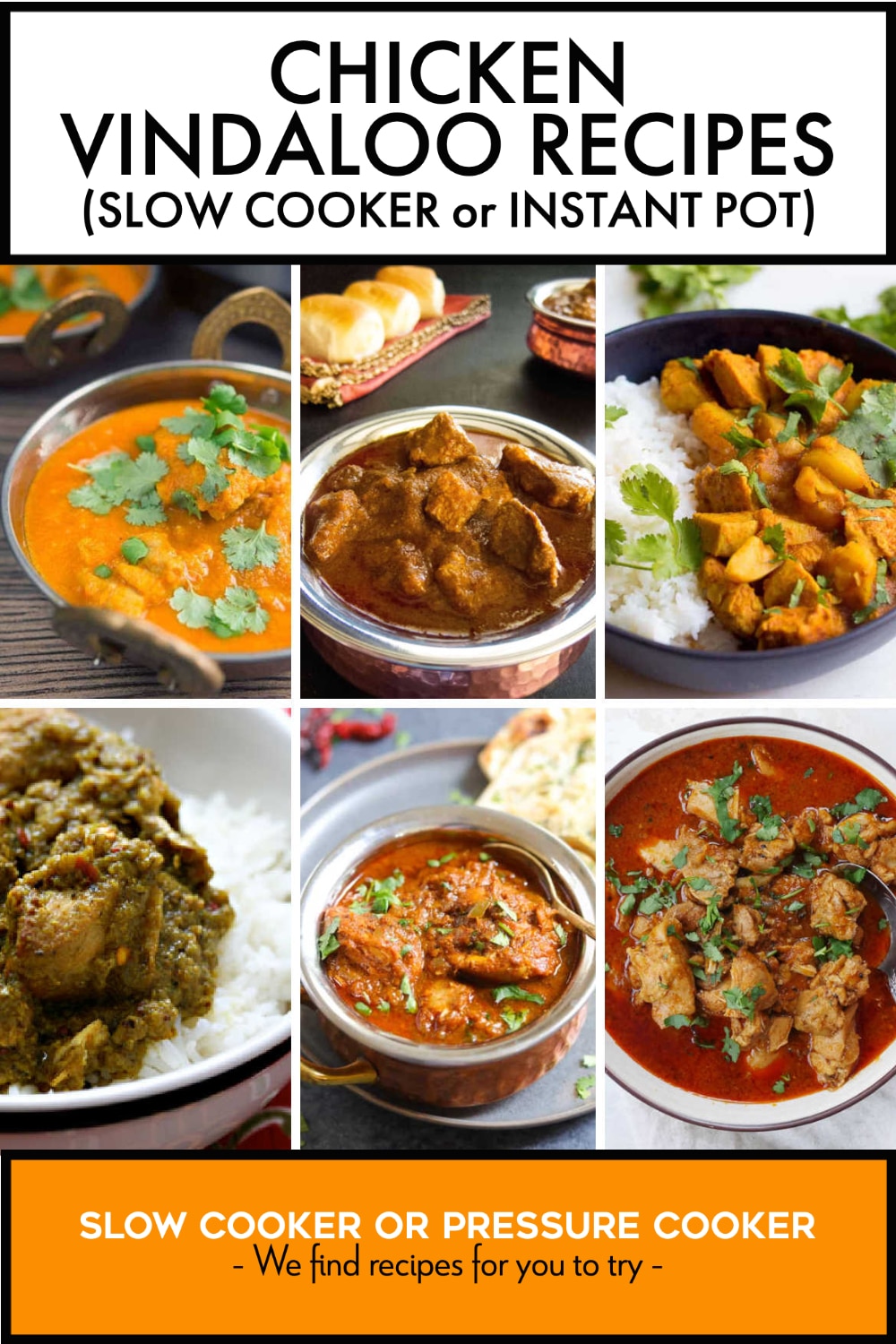 Pinterest image of Chicken Vindaloo Recipes (Slow Cooker or Instant Pot)