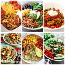 Instant Pot Burrito Bowls collage of featured recipes
