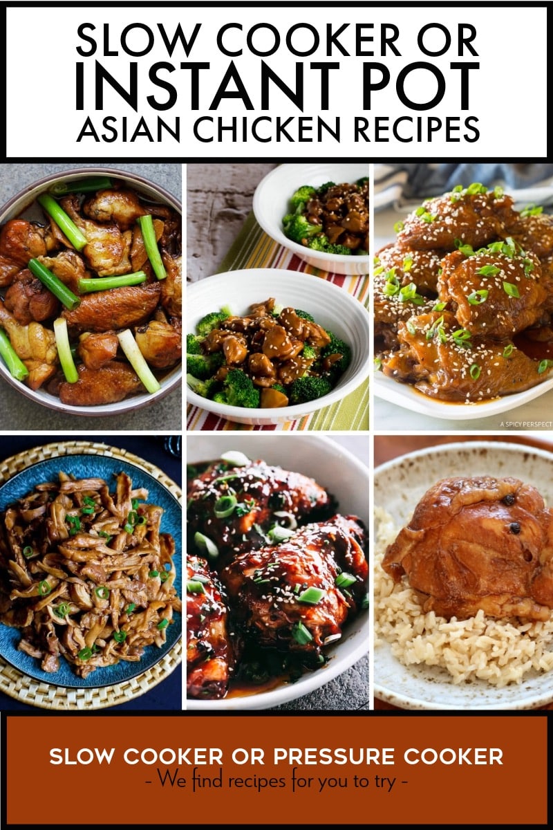 Pinterest image of Slow Cooker or Instant Pot Asian Chicken Recipes