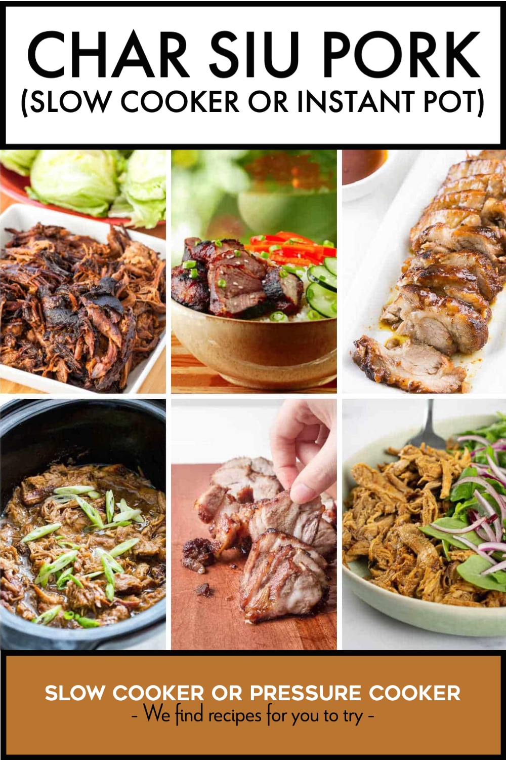 Pinterest image of Char Siu Pork (Slow Cooker or Instant Pot)