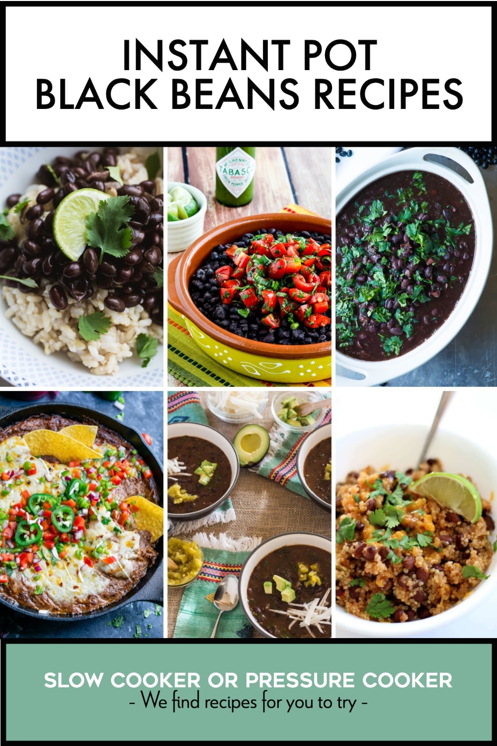 Pinterest image of Instant Pot Black Beans Recipes