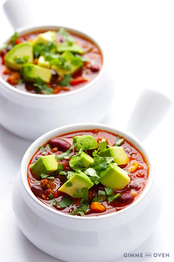 Slow Cooker Turkey Chili {Healthy} - Two Peas & Their Pod