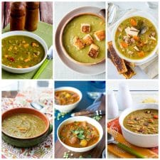 Instant Pot or Slow Cooker Split Pea Soup Recipes collage of featured recipes