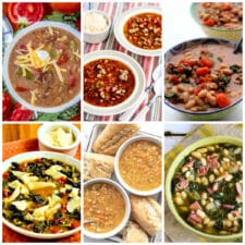Slow Cooker and Instant Pot Bean Soup Recipes collage.