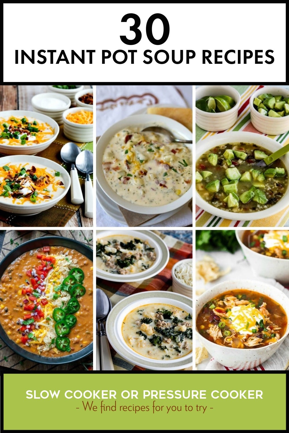 Pinterest image of 30 Instant Pot Soup Recipes