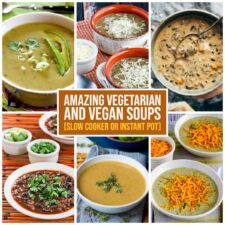 Amazing Vegetarian and Vegan Soups (Slow Cooker and Instant Pot) collage of featured recipes with text overlay
