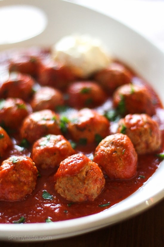 Crpck Pot Italian Turkey Meatballs from Skinnytaste