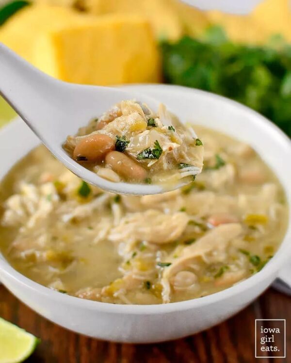 Crock Pot White Chicken Chili from Iowa Girl Eats