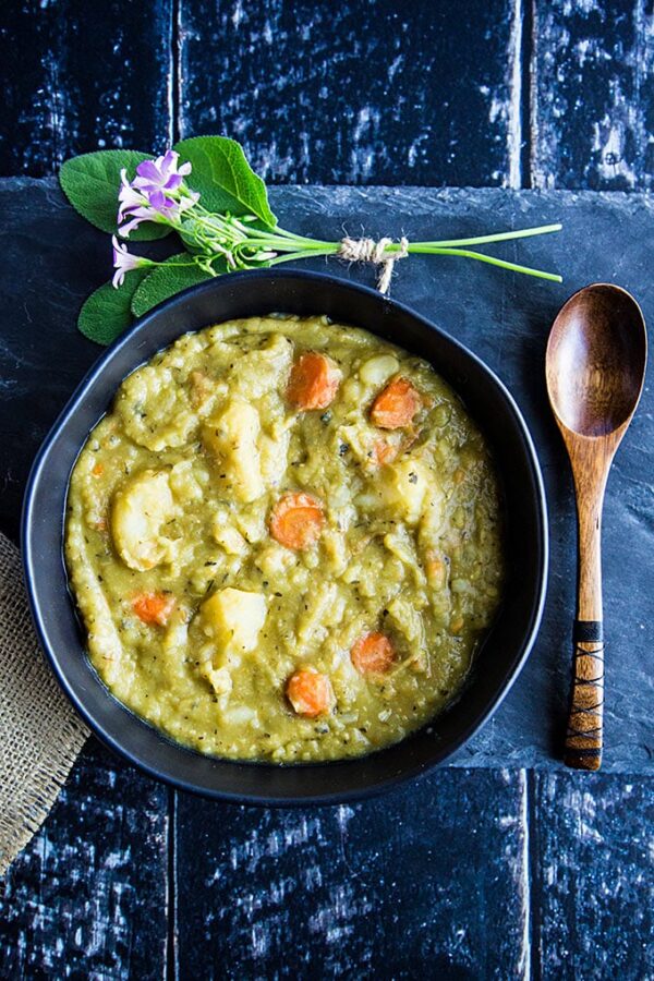 Instant Pot Thick and Hearty Split Pea Soup from Fat Free Vegan Kitchen