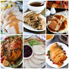 Instant Pot Turkey Breast Recipes collage of featured recipes