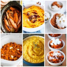 Slow Cooker Sweet Potatoes Collage of Featured Recipe