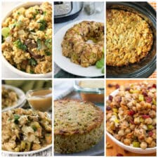 Stuffing Recipes (Slow Cooker or Instant Pot) collage of featured recipes