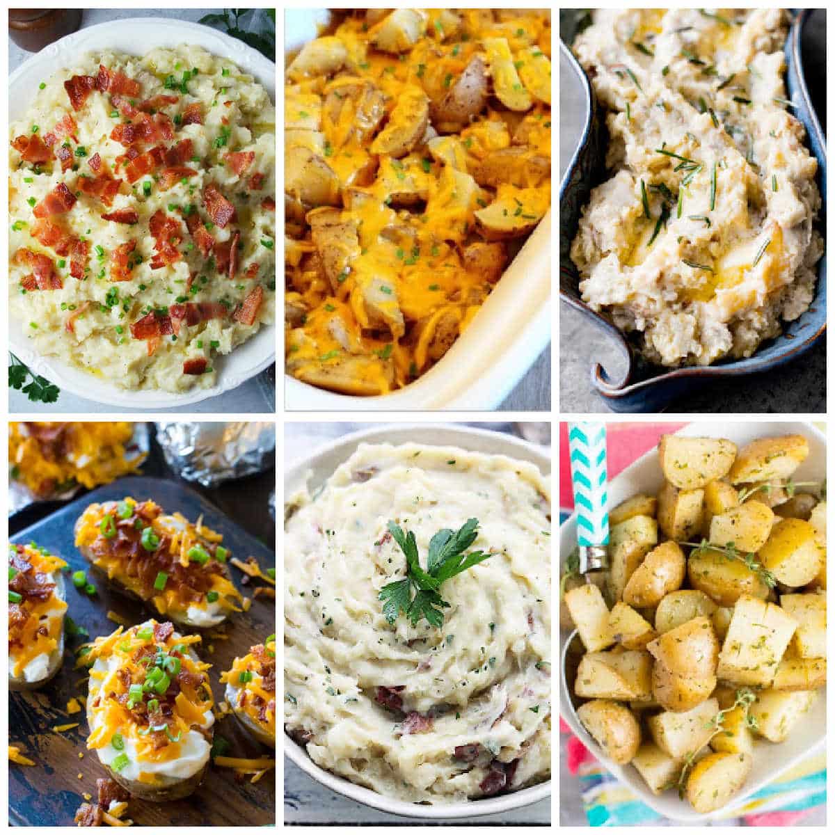 The BEST Slow Cooker Potatoes Recipes collage of featured recipes