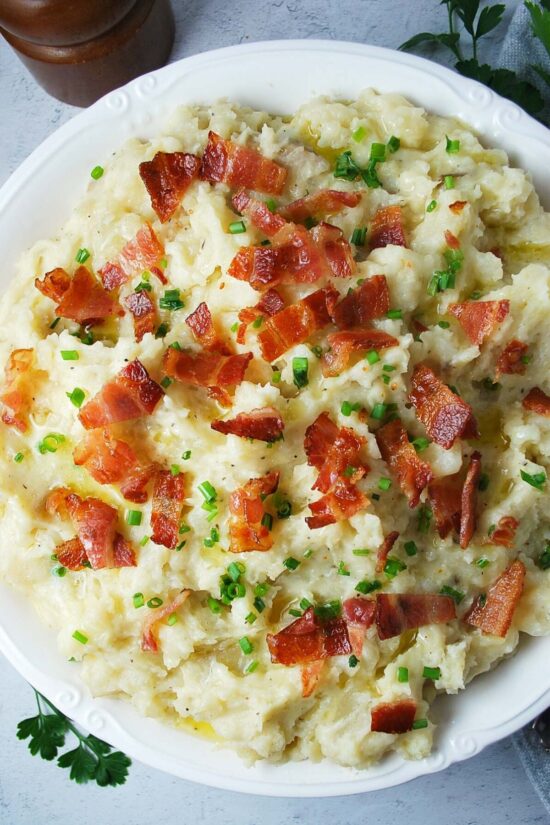 Slow Cooker Loaded Potatoes from Amee's Savory Dish.