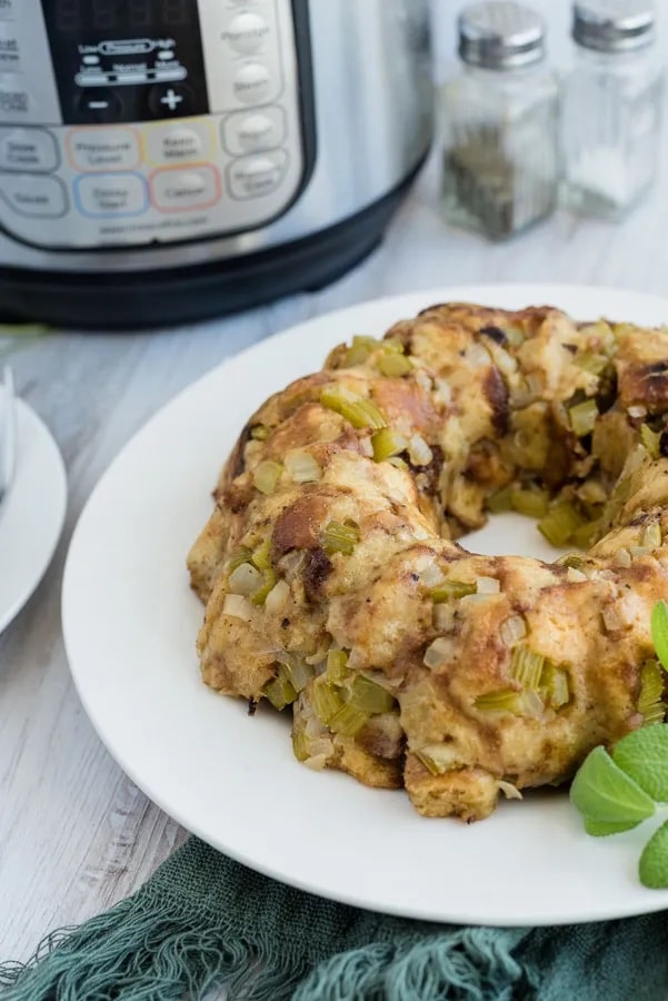 Instant Pot Bread Stuffing, from Pressure Cooking Today