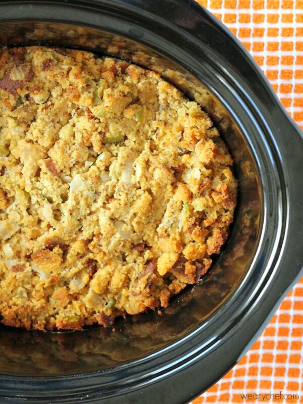 Slow Cooker Gluten-Free Cornbread Dressing from The Weary Chef