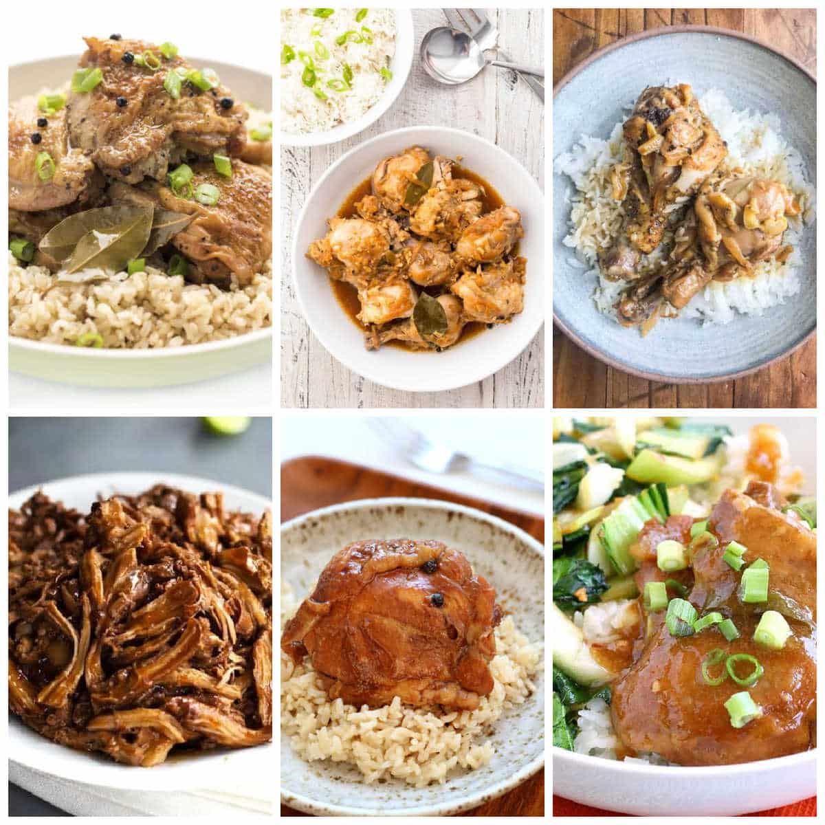 Slow Cooker or Instant Pot Filipino Chicken Adobo collage showing featured recipes.