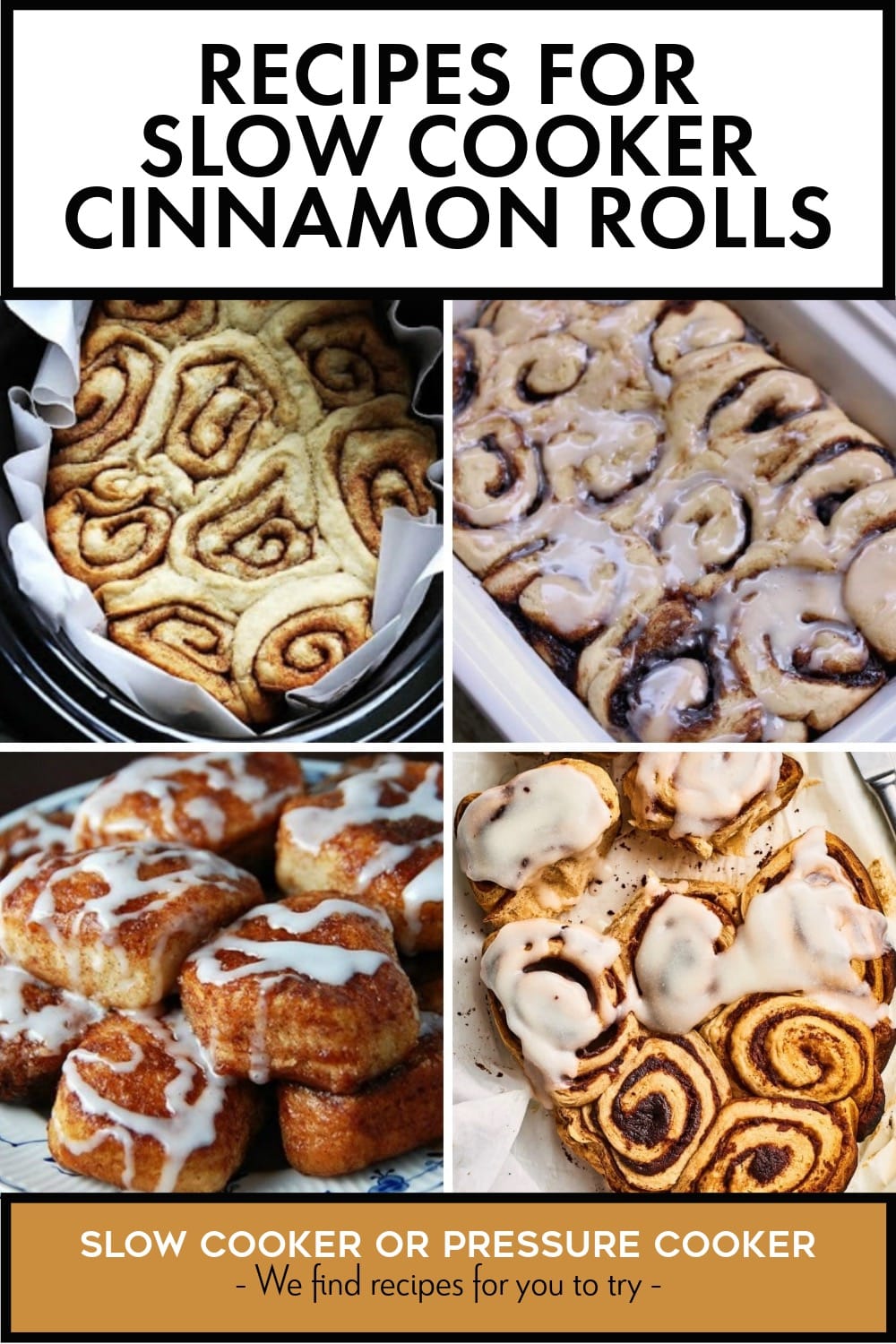 Pinterest image of Recipes for Slow Cooker Cinnamon Rolls