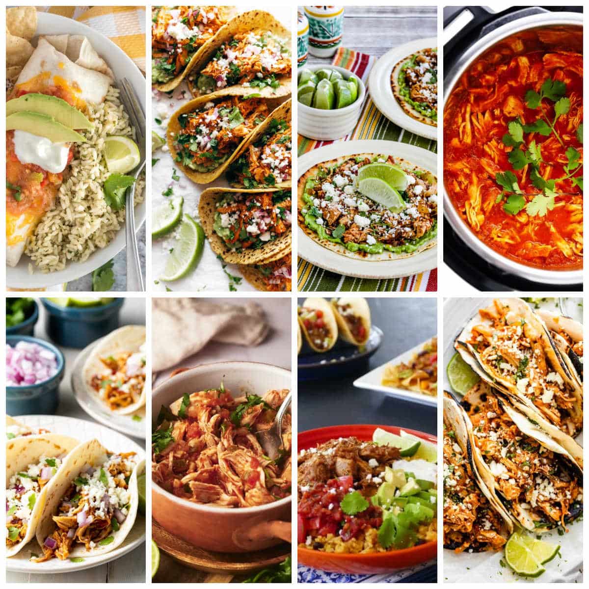 Instant Pot Chicken Tinga collage showing featured recipes.