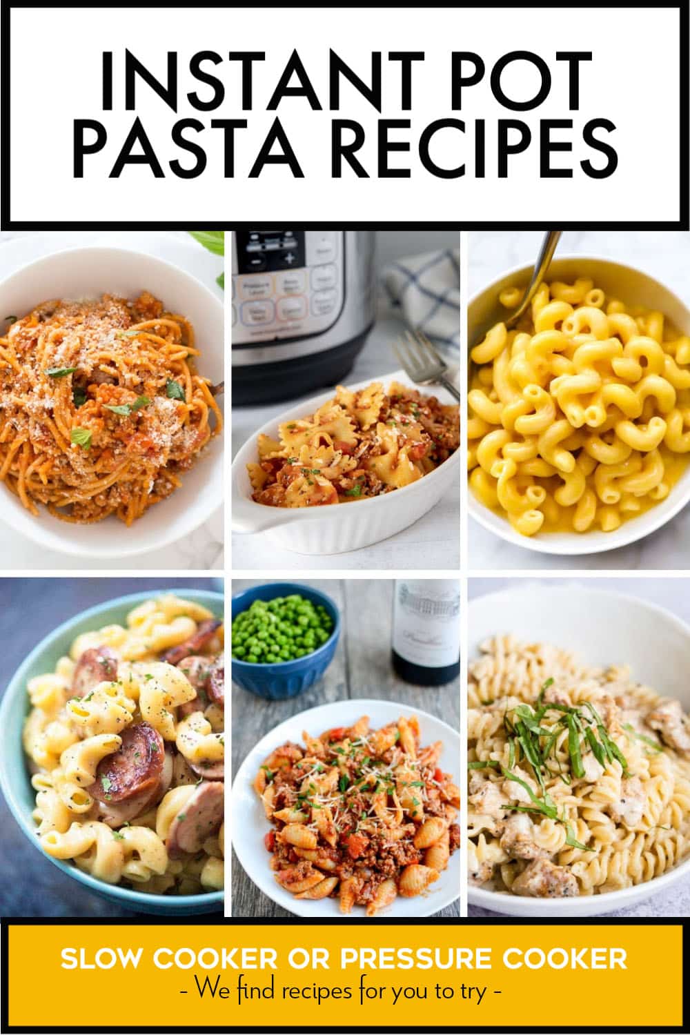 Pinterest image of Instant Pot Pasta Recipes
