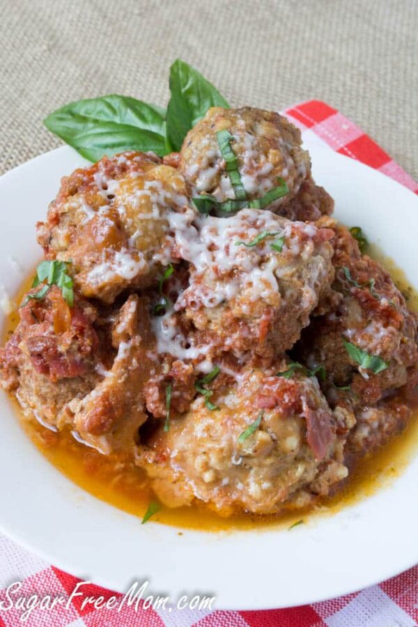 Crock Pot Turkey Meatballs Stuffed with Cheese from Sugar-Free Mom