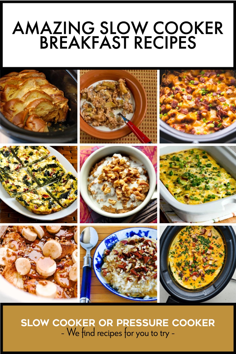 Pinterest image of Amazing Slow Cooker Breakfast Recipes