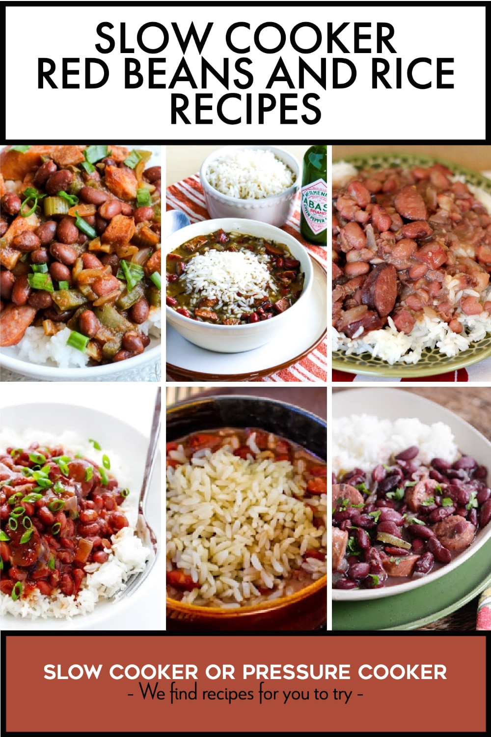 Pinterest image of Slow Cooker Red Beans and Rice Recipes