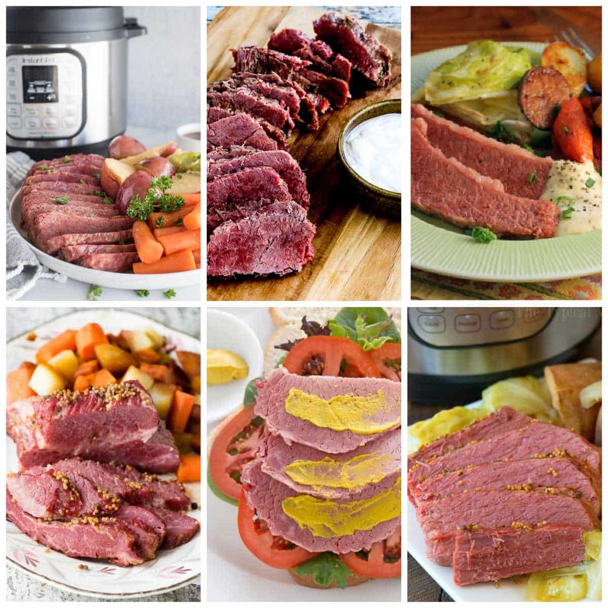 Instant Pot Corned Beef Recipes collage of featured recipes