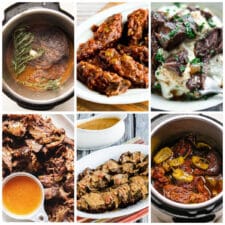 Keto Pot Roast Recipes for Instant Pot, collage of featured recipes.