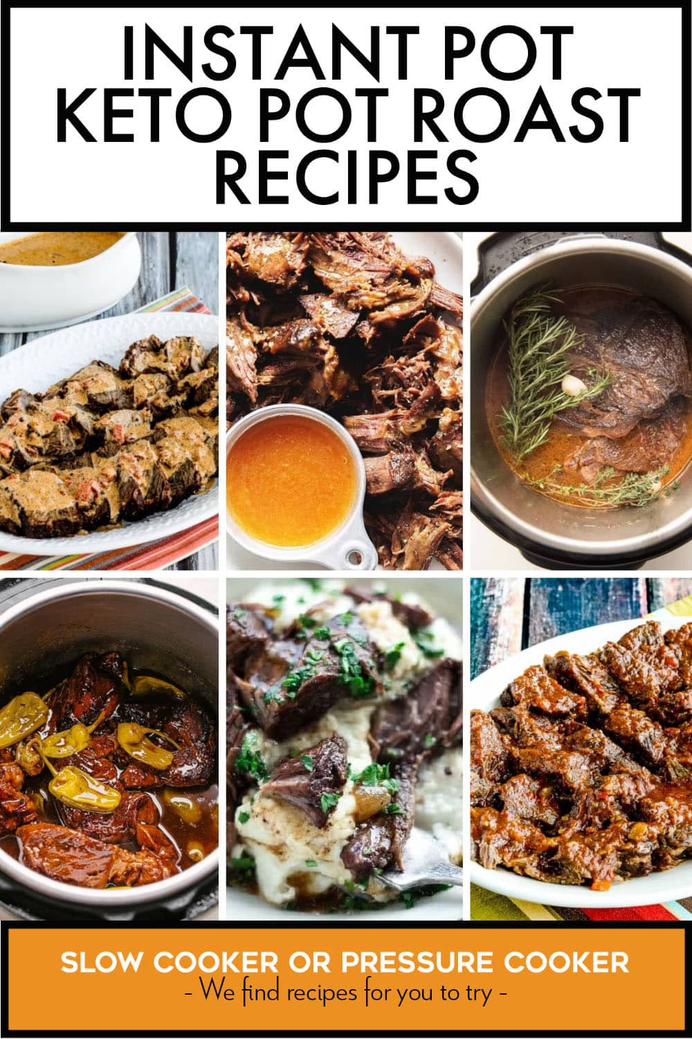 Pinterest image of Instant Pot Keto Pot Roast Recipes