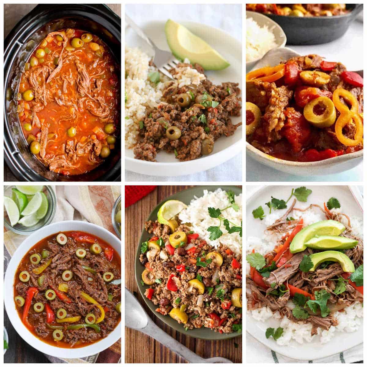 Instant Pot or Slow Cooker Cuban Beef collage of featured recipes.